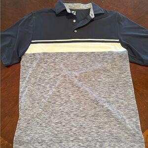 Men's Navy and Gray Polo Shirt. Golf shirt